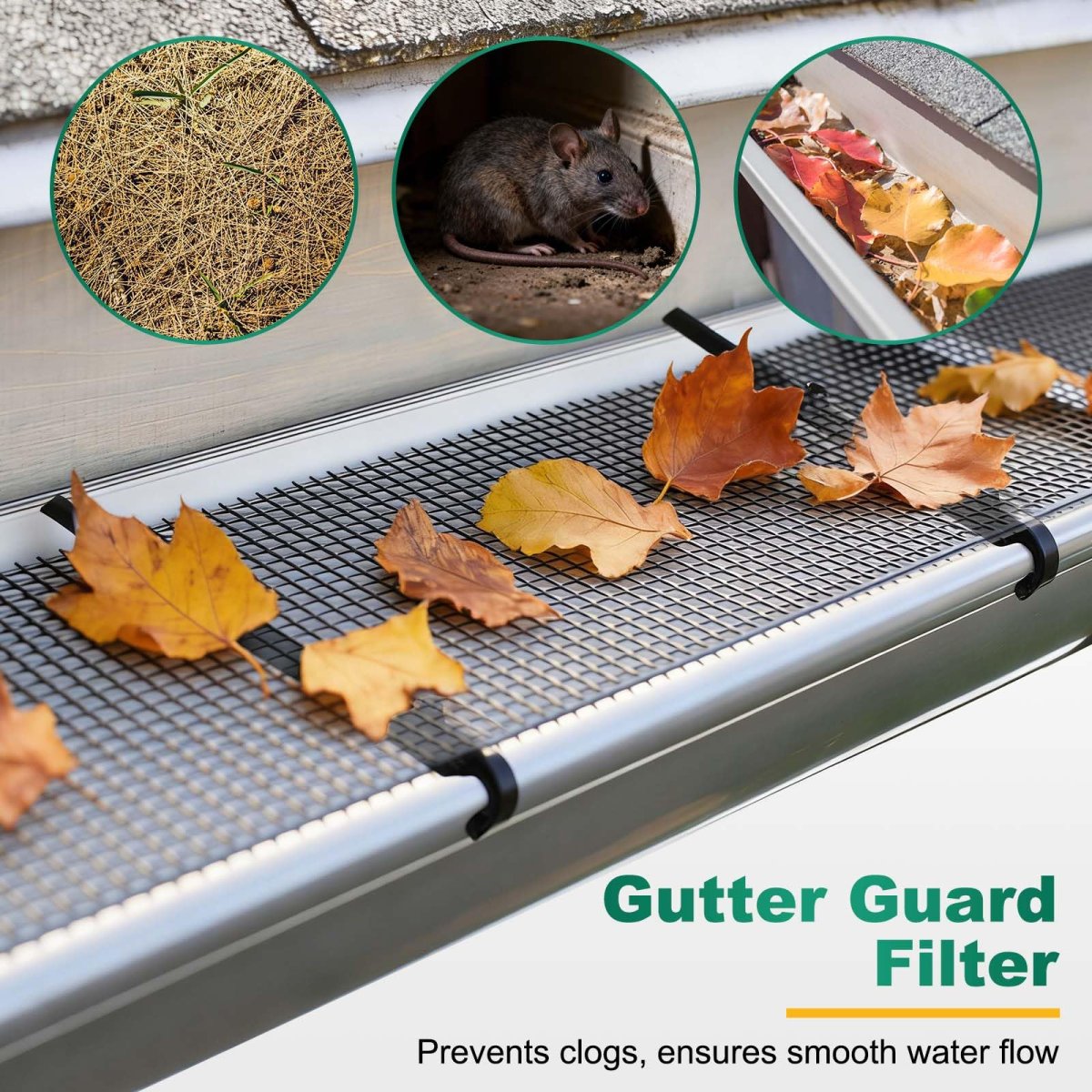 Plastic Gutter Guard Mesh Roll 19 7ft X 5 91 Inch Guards Leaf Protector With 15pcs Black Clips From Leaves Twigs Branches