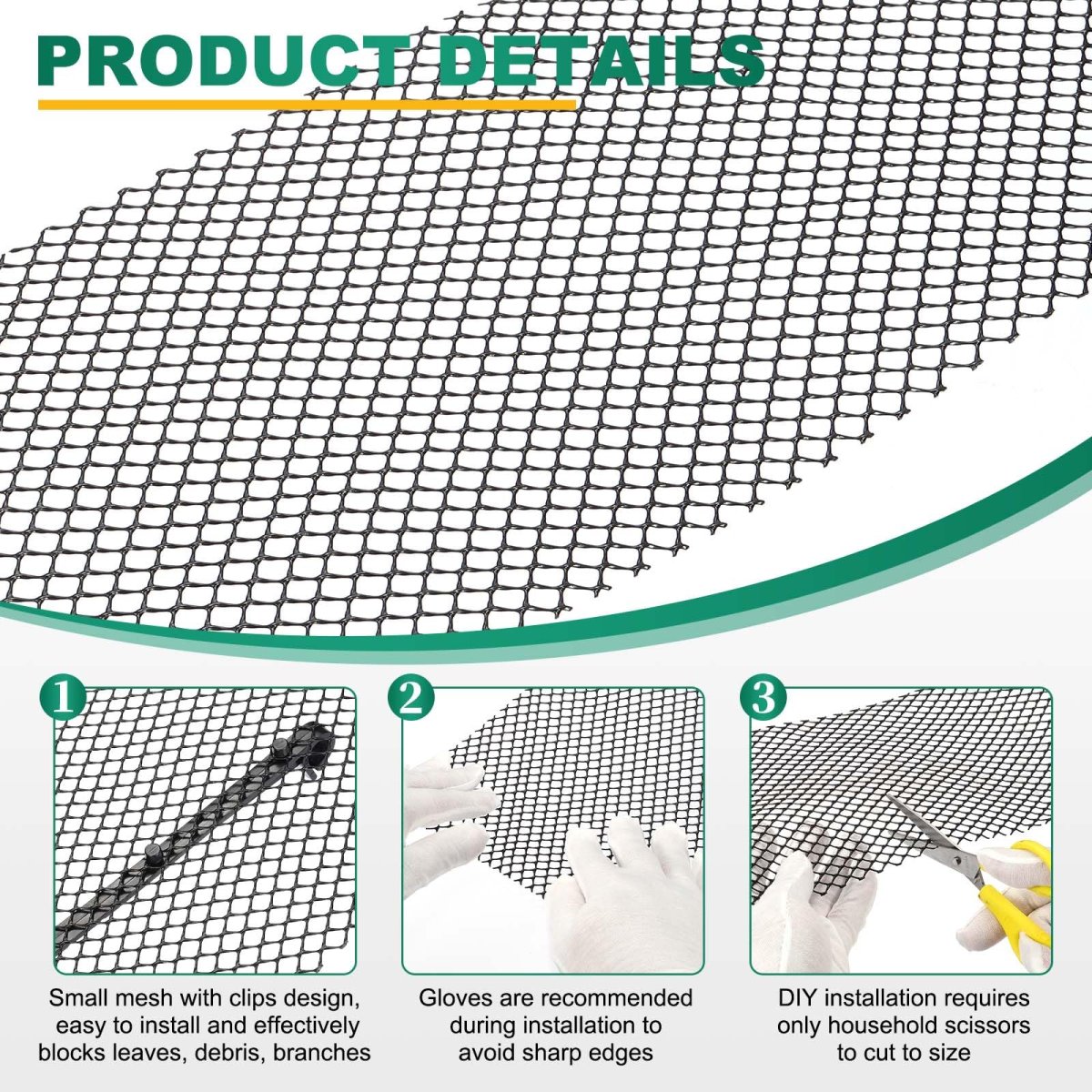 Plastic Gutter Guard Mesh Roll 19 7ft X 5 91 Inch Guards Leaf Protector With 15pcs Black Clips From Leaves Twigs Branches