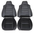 Secos Driver Passenger Side Bottom Top Leather Replacement Seat Covers Black For F250 F350 F450 F550 Lariat Super Duty Xlt 2002 
