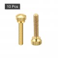 Uxcell 10pcs Knurled Thumb Screws M5x25mm Brass Shoulder Bolts Stepped Grip Knobs Fasteners For Pc Electronic Mechanical