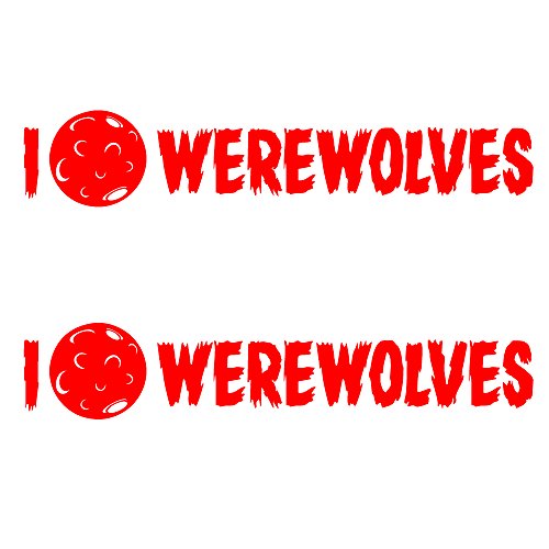 Auto Vynamics Bmpr-iheart-werewolves-8-gred Gloss Red Vinyl I Love Heart Werewolves Stickers W Full Moon As Design 2 Decals