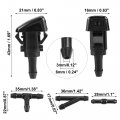 X Autohaux 2pcs Windshield Washer Nozzle For Dodge Neon 2000-2005 1 8 Meters Hose With Connectors Kit Replaces 5116088aa