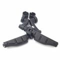Black Peg Mounting Kit With Flat End Footpegs For Bike Equipped 1-1 4 Inch Front Engine Guard Frame Tube Iron 883 Xl883n 