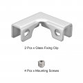 Uxcell Glass Fixing Clip 2pcs For 6-10mm Aluminum Alloy L-shaped Connector Combination Bracket Reinforced Clamp Display Cabinet