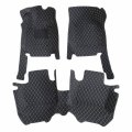 Floor Mats Liner For Ford Fusion 2017 2020 3 Piece Front Left Right Rear Set Black Microfiber Leather With Beige Stitching Xpe 
