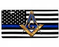 Masonic Thin Blue Line License Plate 