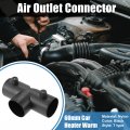 X Autohaux 60mm Car Heater Warm 3 Way Air Ducting Elbow Pipe T Shape Outlet Connector Black Nylon