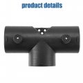 X Autohaux 60mm Car Heater Warm 3 Way Air Ducting Elbow Pipe T Shape Outlet Connector Black Nylon
