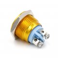 Baomain 5 8 16mm Flush Mounted Momentary Spst Yellow Stainless Round Push Button Switch
