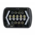7x6 Inch Halo Led Headlight 5x7 Square Headlamp With Arrow Angel Eyes Drl Turn Signal Light Replaces H6054 H5054 H6054ll 69822 