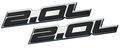 2 X Pair Set 0l Liter Embossed Black On Highly Polished Silver Real Aluminum Auto Emblem Badge Nameplate For Kia Optima Sx