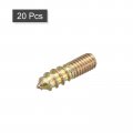 Uxcell M6x25mm Hanger Bolts 20pcs Double Ended Thread Dowel Screws For Wood Furniture