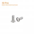 Uxcell 2-56x1 4 Button Head Socket Cap Screws 50pcs 304 Stainless Steel Fasteners Hex Bolts Full Thread Drive