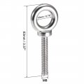 Uxcell Lifting Eye Bolt M8 X 50mm Male Thread 304 Stainless Steel For Hanging Pack Of 2