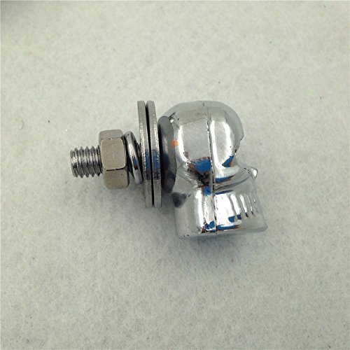 Smt-2 Pcs Chrome Skull Red Eye Bolts Screws For Universal License Plate Tag Frame Windshield Trim Fantastic Replacement