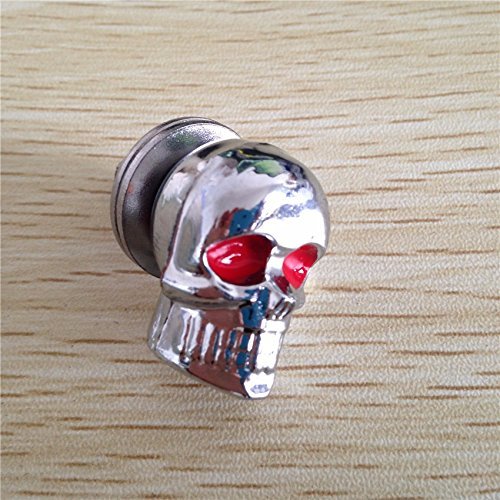 Smt-2 Pcs Chrome Skull Red Eye Bolts Screws For Universal License Plate Tag Frame Windshield Trim Fantastic Replacement