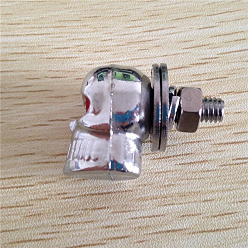 Smt-2 Pcs Chrome Skull Red Eye Bolts Screws For Universal License Plate Tag Frame Windshield Trim Fantastic Replacement