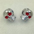 Smt-2 Pcs Chrome Skull Red Eye Bolts Screws For Universal License Plate Tag Frame Windshield Trim Fantastic Replacement