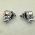 Smt-2 Pcs Chrome Skull Red Eye Bolts Screws For Universal License Plate Tag Frame Windshield Trim Fantastic Replacement