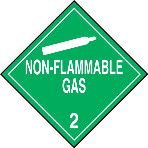 Accuform Signs Mpl201vs50 Adhesive Vinyl Hazard Class Dot Placard Legend Non-flammable Gas 2 With Graphic 10-3 4 Width X Length