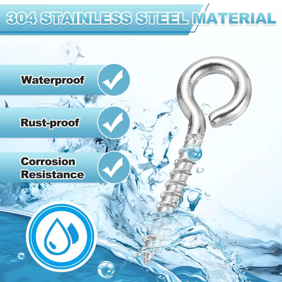 200pcs Screw Hooks Eyes M1x12mm 304 Stainless Steel Small Bolts Self Tapping Eye Closed-end For Diy Handwork Wooden Clay