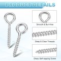 200pcs Screw Hooks Eyes M1x12mm 304 Stainless Steel Small Bolts Self Tapping Eye Closed-end For Diy Handwork Wooden Clay