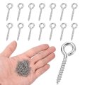 200pcs Screw Hooks Eyes M1x12mm 304 Stainless Steel Small Bolts Self Tapping Eye Closed-end For Diy Handwork Wooden Clay 