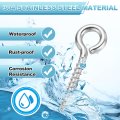 200pcs Screw Hooks Eyes M1x12mm 304 Stainless Steel Small Bolts Self Tapping Eye Closed-end For Diy Handwork Wooden Clay