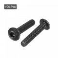 Uxcell M3x16mm Hex Socket Button Head Cap Bolts Screws Alloy Steel 100pcs