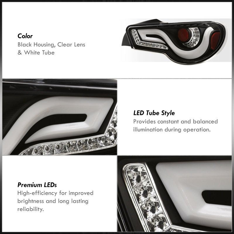 Led Streak Tail Lights Pair For Frs Brz Black