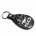 Ipick Image For Ford Mustang 5 0 Led Printed On Real Black Forged Style Carbon Fiber Tear-drop Shape Key Chain Keychain