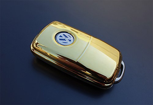 Originaleuro Gold Car Remote Flip Key Cover Case Skin Shell Cap Fob Protection Abs For Vw -2009