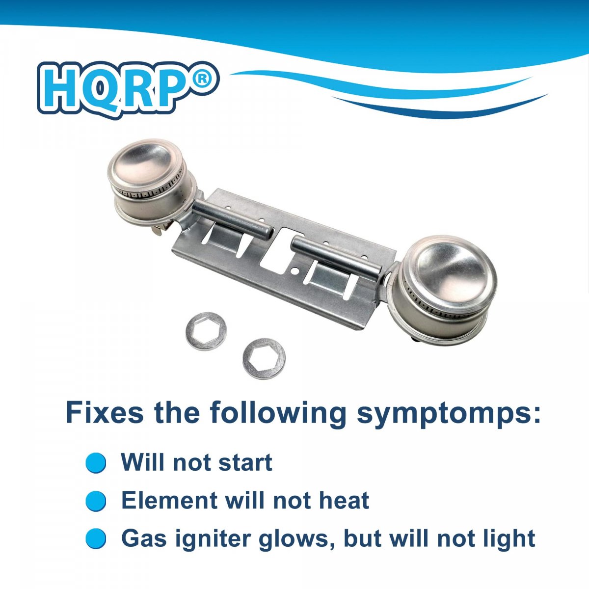 Hqrp 2-pack Gas Range Double Burner Assembly Kit Replacement For Hotpoint Rgb508es2 Rgb508et2ad Rgb508et2wh Rgb508et4wh