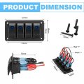 Bunker Indust 4 Gang Rocker Switch Aluminum Panel With Blue Led Light Waterproof 5 Pin On Off Toggle Switches For 12v 24v