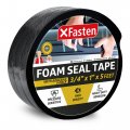 Xfasten Black Foam Seal Tape With Adhesive 3 4 Inches Thick 1-inch X 5-foot 3-pack High-density Weather Strip For Window Door 