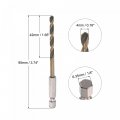 Uxcell High Speed Steel Hex Shank Twist Drill Bit 4mm Drilling Dia With 1 4 Inch 95mm Length