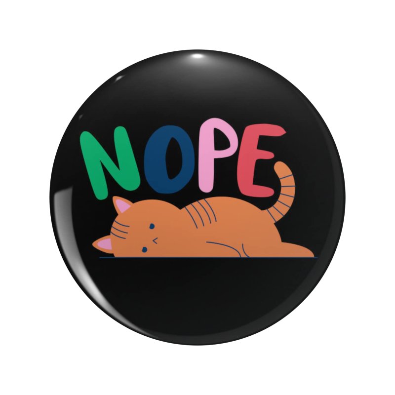 1080 Graphics Nope Cat Key Chain Double Sided Stainless Steel Keychain