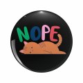 1080 Graphics Nope Cat Key Chain Double Sided Stainless Steel Keychain 