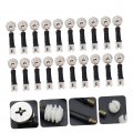 Partykindom 100 Sets Eccentric Wheel Furniture Cam Lock Fasteners Pre Inserted Nut 3-in-1 Connector Side Gear Nuts Zinc Alloy