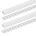 Plastic Upper And Lower Window Sliding Track Set For Glass Cabinet Closet Door 2 Sets White Fit 15 64 In Thick Panel 1 3 Ft X 