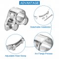 Uxcell 4pcs T-bolt Hose Clamp Working Range 17-19mm 201 Stainless Steel Intake Intercooler Clamps Adjustable Tube For Tubes