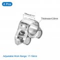 Uxcell 4pcs T-bolt Hose Clamp Working Range 17-19mm 201 Stainless Steel Intake Intercooler Clamps Adjustable Tube For Tubes