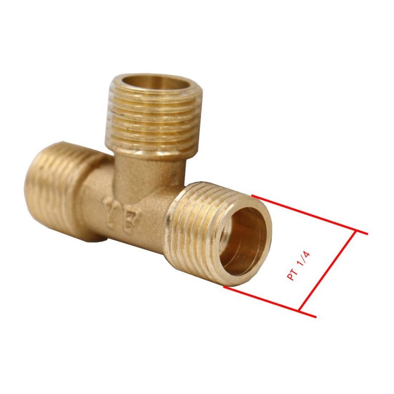 Baomain Brass T Shape Water Fuel Pipe Equal Male Tee Adapter Connector baomain-brass-t-shape-water-fuel-pipe-equal-male-tee-adapter-connector