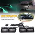 Xridonsen 2 In 1 Green White Dash Emergency Strobe Lights Interior Windshield Warning Safety Flashing W Suction Cups For