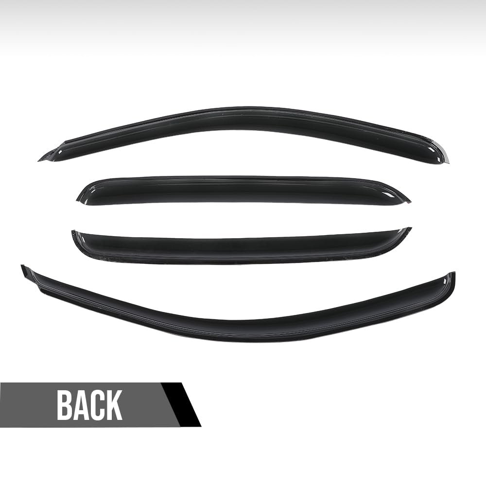 4pcs In-channel Window Visors Sun Rain Guards Side Wind Deflector For Chevy Silverado Gmc Sierra 1500 Crew Cab Only Chevy