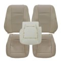 Driver Passenger Bottom Top Foam Replacement Perforated Leather Seat Covers Tan Ford F-150 2015-2017 For F250 F350 Lariat Xlt 