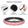 Delerain Corgis And Heart Steering Wheel Covers Anti Slip Elasticity Car Accessories Protector Universal 15 Inch For Women Man
