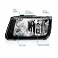 Amerilite Headlights Black W Fog Lights For Volkswagan Jetta Passenger And Driver Side