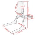 Motaux Passenger Sissy Bar With Luggage Rack Backrest Pad For Suzuki Boulevard C90 2005-2009 Vl1500 Intruder 1998-2004 Black