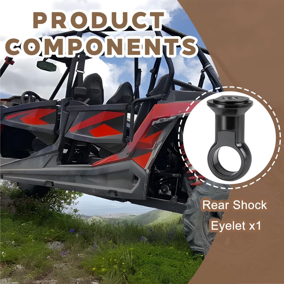 Rear Shock Eyelet For Polaris Rzr Xp 4 Turbo 2016-2018